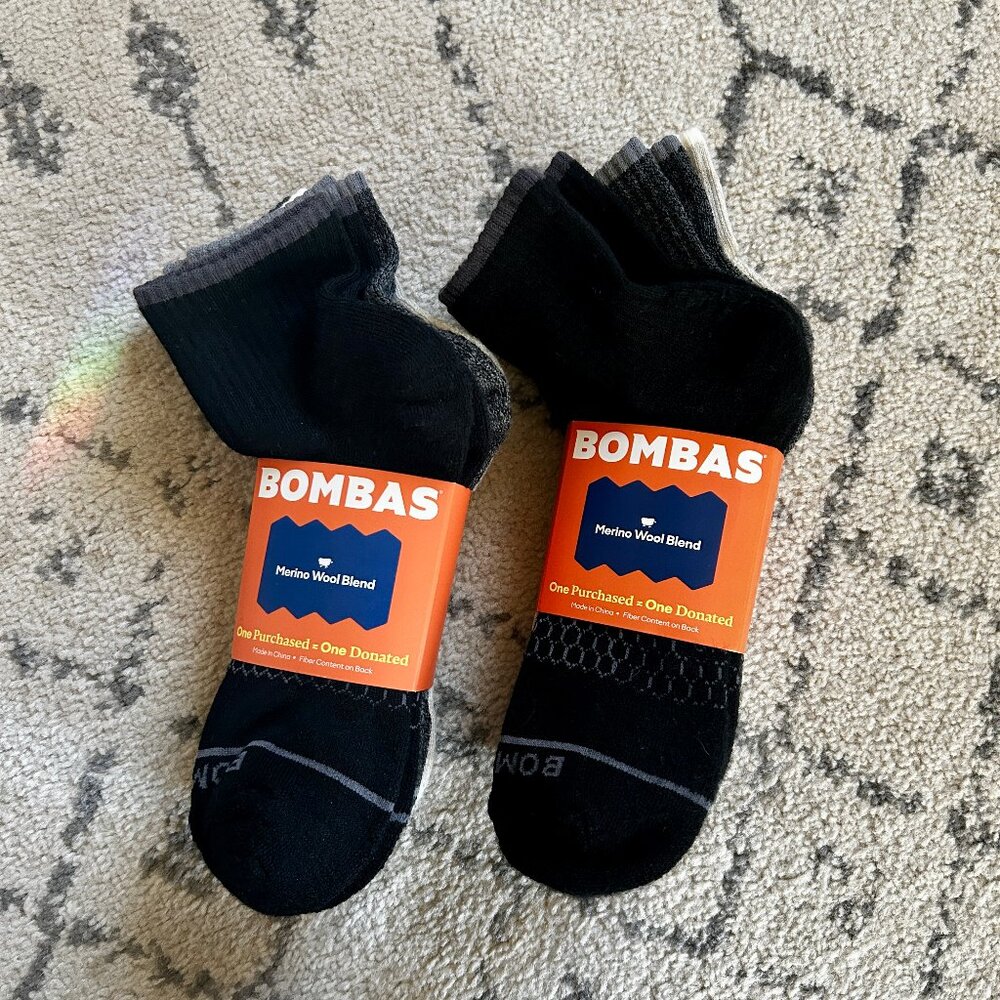 Bombas Men's Merino Wool Blend Quarter Sock 8-Pack
